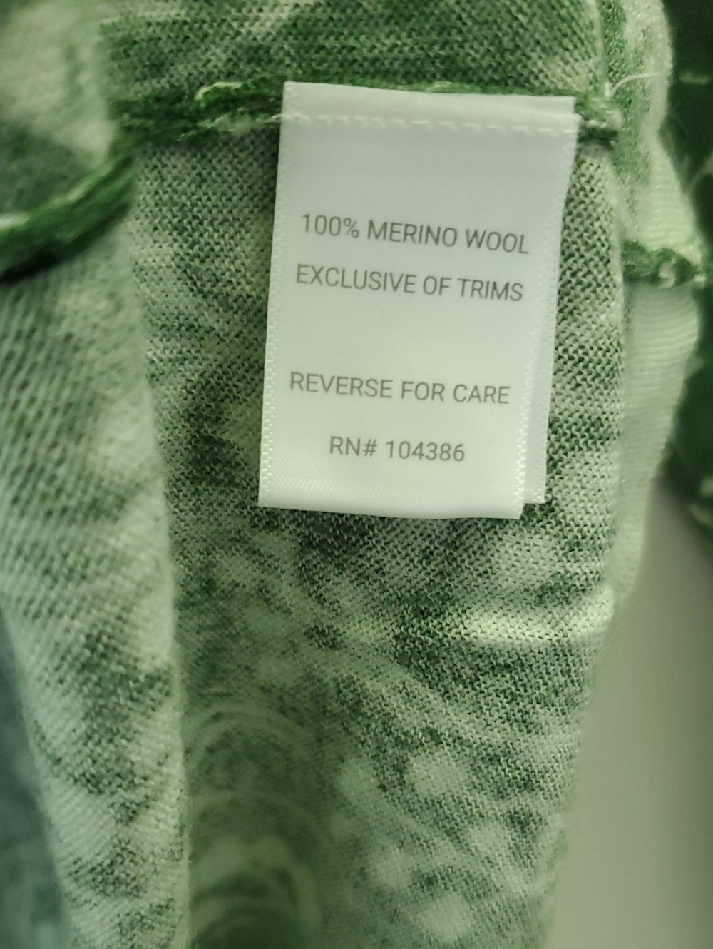 Garnet Hill Green Floral Crewneck Cardigan Sweater Merino Wool Size Medium - Picture 4 of 9